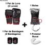 Imagem de Kit Luva De Boxe E Muay Thai Naja Black Line + Bandagem + Protetor Bucal + Bolsa Bag