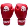 Imagem de Kit luva de boxe muay thai prospect vermelho + bandagem 2,55m + protetor bucal - mks combat