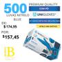 Imagem de Kit luva de nitrilo sintética 100% nitrilo premium quality blue - 500 luvas - tam: m.