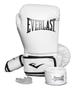 Imagem de Kit Luvas Everlast Core+Bandagem+Protetor Bucal Branco G/Gg