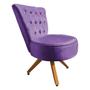Imagem de Kit Maca Reta Capitonê 0,60m Sophia com Mocho Base Madeira e Escada Veludo Roxo - Pallazio