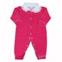 Imagem de Kit Macacão Longo de Bebê Charmosa Pink e Preto Plush 2 Peças