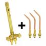 Imagem de Kit Maçarico De Solda Manual Modelo 200 Com 3 Extensões Acetileno + Válvulas Corta Chama + 5m Mangueira Dupla