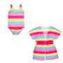 Imagem de Kit Maiô Praia + Saída De Praia Vestido Tule Infantil Menina