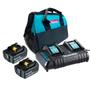 Imagem de Kit Makita Carregador Duplo + 2 Baterias 18V + Bolsa 127V