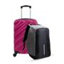 Imagem de Kit Mala de bordo pink Havana + Mochila Antifurto Swiss Move