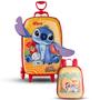 Imagem de Kit Mala Escolar Rodinhas Stitch Disney Infantil Mochila P