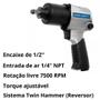 Imagem de Kit Maleta Chave Impacto Pneumática 1/2" 680NMCom 5 Soquetes Com Sistema De Reversão Bremen