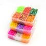Imagem de kit Maleta Com 3000 Elástico Loom Bands Clips Pulseira Cores Sortidas