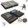 Imagem de Kit Maleta de Pintura Estojo Dinossauro Jurassic Park Desenhar Pintar - Completo 68 Peças Escolar