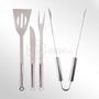 Imagem de Kit Maleta Para Churrasco Steak Gourmet Jogo com 4 Peças Em Aço Inox Espátula Faca Garfo Pegador
