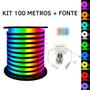 Imagem de KIT Mangueira Fita LED Neon Flex RGB 127V 100 Metros + Fonte