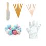 Imagem de Kit Manicure 2 - 1 Lixa C/Pedra Pomes - 6 Lixa De Unhas - 6 Palito - 3 Pares de Luva Plástica - 6 Algodão - Envio Imediato