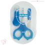 Imagem de Kit Manicure Bebê Premium Azul Estojo Cortador Tesoura Lixa Higiene Cuidados Recém-nascido 