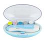 Imagem de Kit Manicure Eletrico Portátil Para Bebês e Adultos KaBaby Azul Com 5 Lixas e 1 Polidor