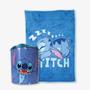 Imagem de Kit Manta+Balde de Pipoca Stitch Personagem Azul Disney ZonaCriativa