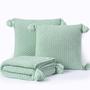 Imagem de Kit Manta Queen Sala Sofa 230X60 + 2 Capas 40X40 Menta