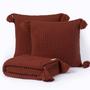 Imagem de Kit Manta Sofa Cama Queen 230X60+2 Capas 45X45 Terracota