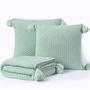 Imagem de Kit Manta Sofa Sala Cama Casal 180X90 + 2 Capas 60X40 Menta