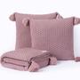 Imagem de Kit Manta Sofa Sala Cama Queen 230X90 + 2 Capas 60X40 Rose