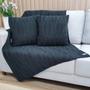 Imagem de Kit Manta Trico Sofa Decorativa 150x90cm +2 Capa Almofada c2