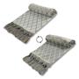 Imagem de Kit Manta Xale de Sofá Grande Colmeia 2,80 x 3,50 com 4 Capas de Almofadas