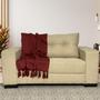 Imagem de Kit Manta Xale de sofá Lisa 1,40 x 1,80 Com 2 Capas de Almofada Estampadas
