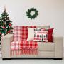 Kit Manta Xale Sofá Natal com 3 capas de Almofadas 45x45 - MUMUDECOR Imagem de Kit Manta Xale Sofá Natal com 3 capas de Almofadas 45x45