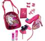 Imagem de Kit Maquiagem Infantil c/ mochila unicórnio Gloss Brilho tiara e presilhas cabelo