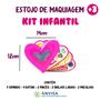 Imagem de Kit Maquiagem Infantil Coração Estojo Love Youself Brinquedo DiscoTeen - Kit maquiagem Infantil Esto