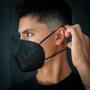 Imagem de Kit Máscaras KN95 N95 Preta de Proteção Facial FFP2 com 5 Camadas e Clip Nasal - 10 Unidades