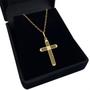 Imagem de Kit Masculino Correte 60cm Cadeado + Pingente Crucifixo Pequeno de Ouro Puro 18k