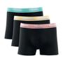 Imagem de Kit mash 3 cuecas boxer cotton masculina 110.40 - preto/preto/color