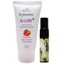 Imagem de Kit Massagem e Conforto Íntimo: K-LUBY Lubrificante Beijável Morango + Óleo Spray Shock Plus Menta