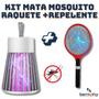 Imagem de Kit Mata Mosquito Repelente Eletrônico e Raquete Elétrica Bivolt Recarregável