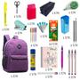 Imagem de Kit Material Escolar Completo Caderno Mochila Ensino Médio Caneta Gel Lápis Canetas Ponta Fina Faculdade