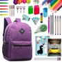 Imagem de Kit Material Escolar Completo Caderno Mochila Ensino Médio Caneta Gel Lápis Canetas Ponta Fina Faculdade