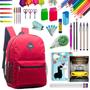 Imagem de Kit Material Escolar Completo Caderno Mochila Ensino Médio Caneta Gel Lápis Canetas Ponta Fina Faculdade