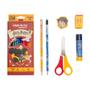 Imagem de Kit Material Escolar Infantil 6 itens Tesoura Cola Borracha Lapis De Cor 12 Cores Harry Potter