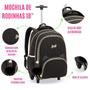 Imagem de Kit Material Escolar Mochila C/ Rodinhas + Lancheira Térmica + Estojo Porta Lápis Caneta Apontador Aulas Resistente Menina Feminina