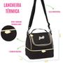 Imagem de Kit Material Escolar Mochila C/ Rodinhas + Lancheira Térmica + Estojo Porta Lápis Caneta Apontador Aulas Resistente Menina Feminina