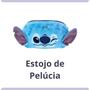 Imagem de Kit Material Escolar Stitch 3 Estojos Grande Pequeno Pelúcia Guardar Canetas Lápis Borracha Tesoura