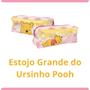 Imagem de Kit Material Escolar Ursinho Pooh com 3 Estojos Pelúcia com Zíper Rosa Volta as Aulas Fluffly Caneta