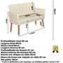 Imagem de Kit material sintético Sofá 1 Namoradeira 2 Poltronas com Puff Capitone para Sala de Estar clinica 4 lugares resistente para sala pequena