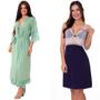Imagem de KIT Maternidade Camisola Amamentar Longa com Robe + Camisola Gestante Estilo Sedutor - V219