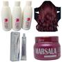 Imagem de Kit Matizador Marsala 250g + 1 Coloração + 1 OX 90ml