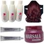 Imagem de Kit Matizador Marsala 250g + 2 Coloração + 2 OX 90ml