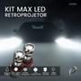 Imagem de Kit max led farol kx3 h16 com retroprojetor