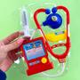 Imagem de Kit Médico Brinquedo Infantil com Maleta Doutor Fenix 10 Peças Azul e Vermelho