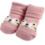 Imagem de Kit Meia Infantil Pantufa 0 a 6m 2 Pares Menina Rosa Coração Gatinho Cano Alto Adoleta